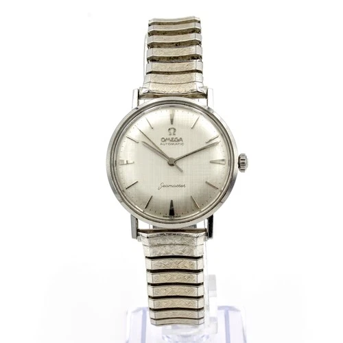 Vintage Omega Seamaster Silver Dial Automatic 34mm Mens Wristwatch #WB4383-3