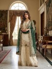 PAKISTANI INDIAN WOMEN WEAR DRESS GOWN WEDDING SUIT SALWAR KAMEEZ READY MADE NEW
