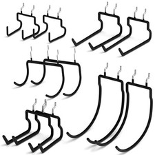 10 Pack Heavy Duty 1/4 Inch Pegboard Hooks, Large Black Pegboard Drill Holder