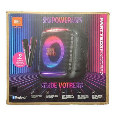JBL PartyBox Encore 2 Portable Party Speaker with 2 Mics **Missing Mic Straps**