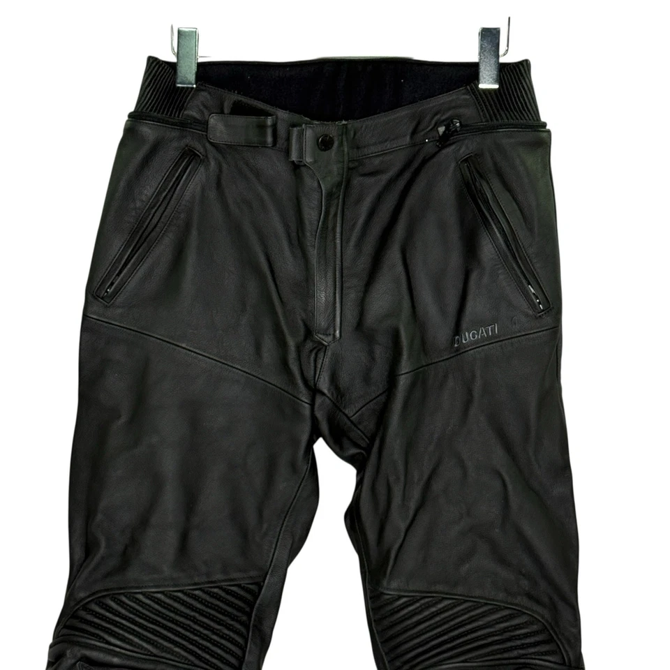 Ducati Mens Dainese Black Leather Motorcycle Pants 31 x 31.5 Moto Shine Pads - Image 4 of 4