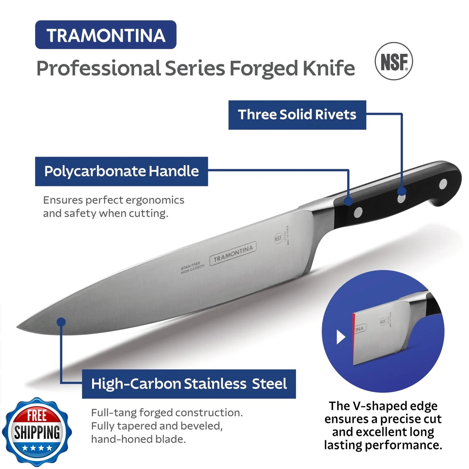 Tramontina Pro Series Forged 3-Piece Starter Kitchen Knife Set