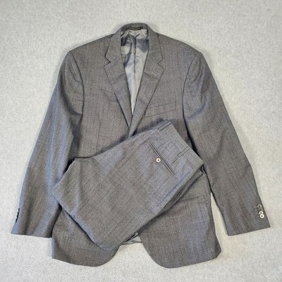 Corneliani Suit Mens 42R (52R IT) Gray Stripe Two Button Pick Lapel Italy Made