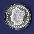 Silver Morgan dollar commemorative round - 1 Troy ounce - Uncirculated, No Date.