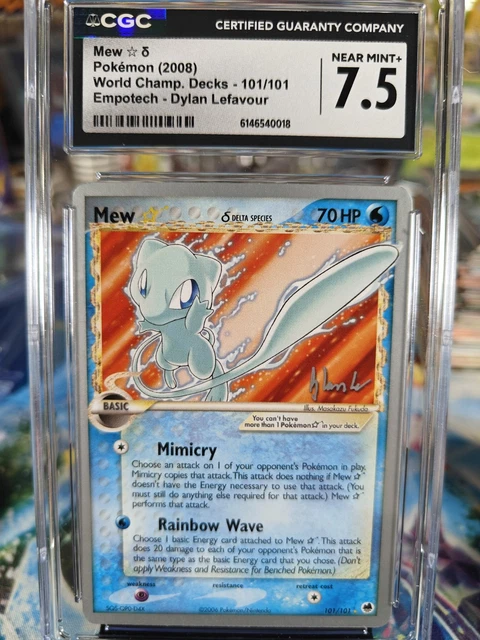Pokémon Mew Gold Star 2008 World Championships Deck Promo #101 CGC 7.5 NM+ 📈