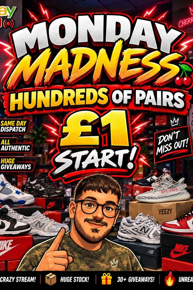MONDAY MADNESS HUNDREDS OF PAIRS ALL STARTING AT £1 + 1p DROPS!