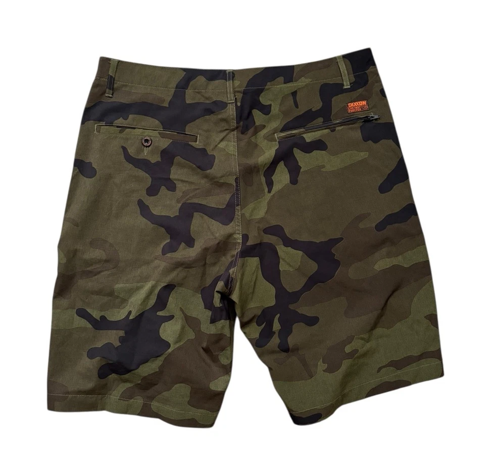 Dixxon Shorts Mens Size 34 Green Camo Performance Stretch Summer Lightweight 10" - Image 2 of 4