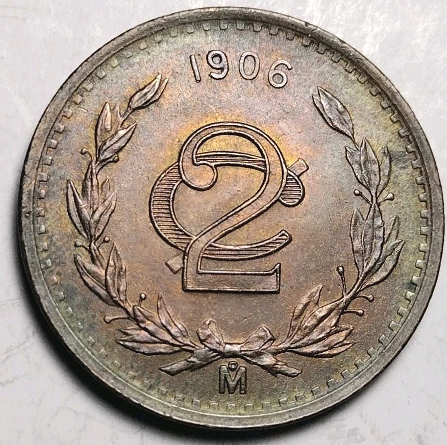 Mexico 1906 2 Centavos  RB UnCirculated Coin KM#419 C25-470 - Image 4 of 4