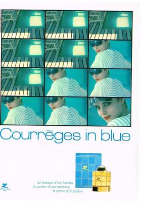 REKLAME WERBUNG 1985 Courrèges Parfum IN BLAU