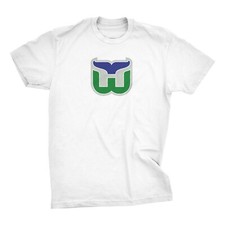 New Hartford Whalers classic vintage old time hockey t-shirt double print