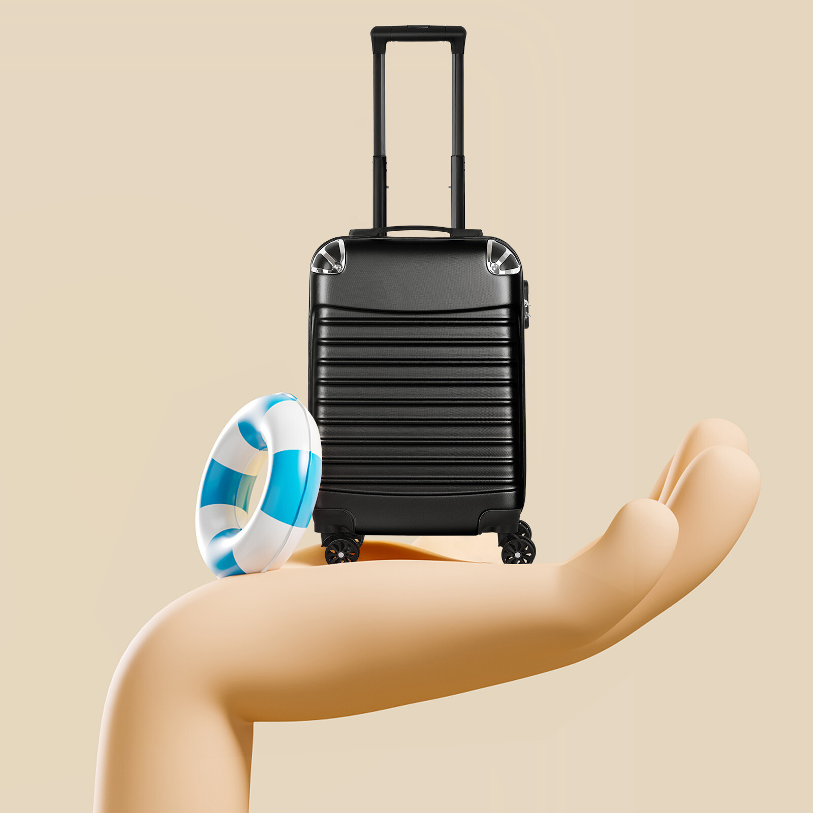 Carry-On 20 Inch Suitcase Airline Approved,Black Hardside Spinner Wheel Luggage
