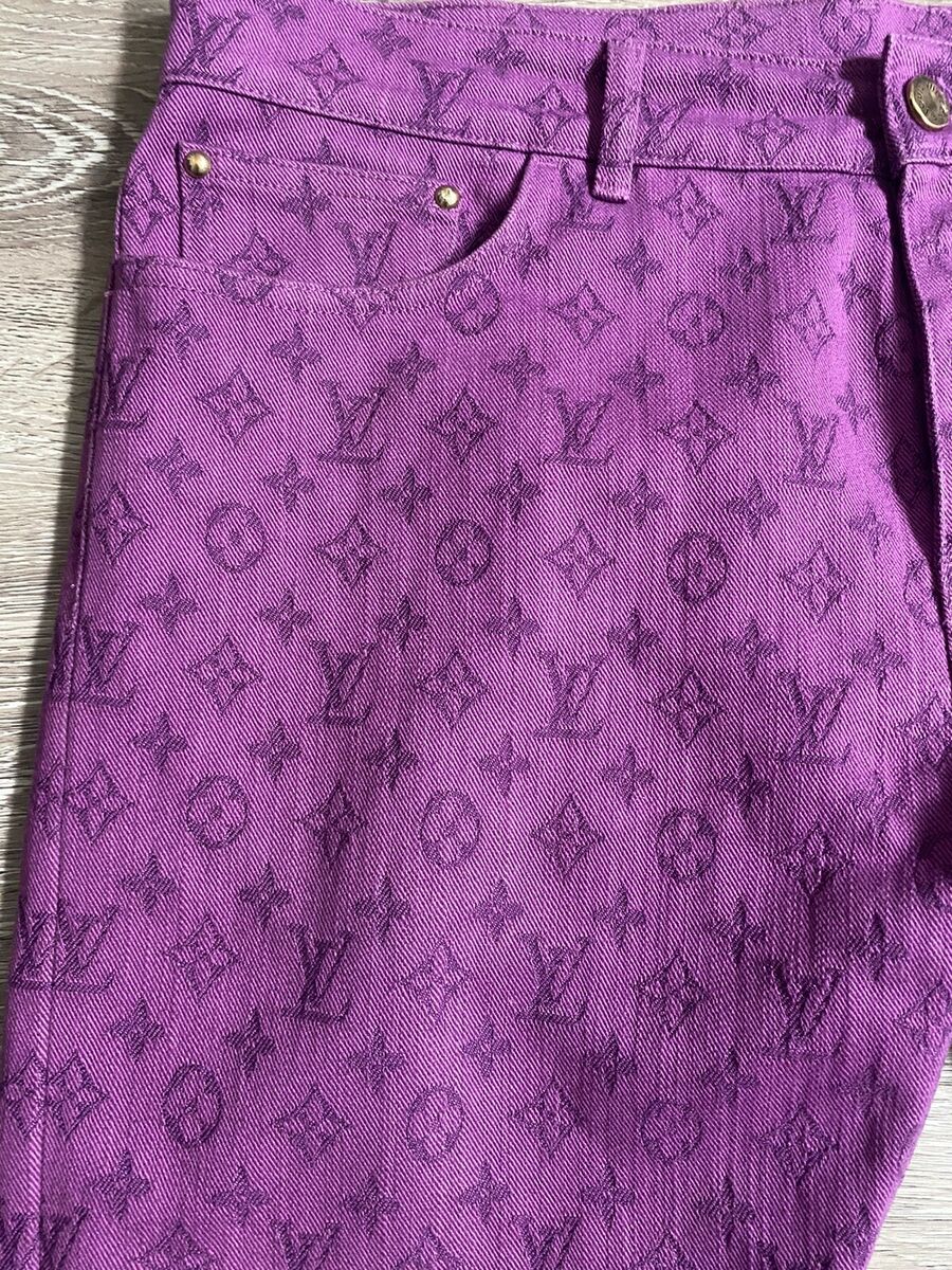louis vuitton monogram denim jeans Purple Pre Owned Size 34 Virgil