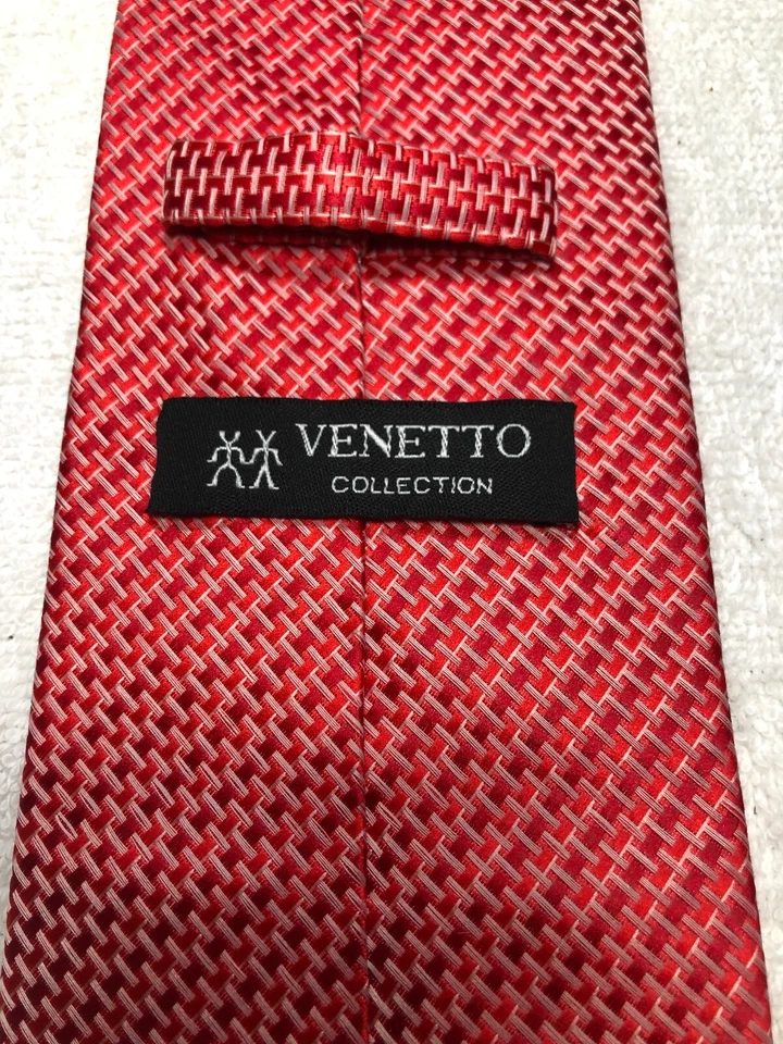 CORBATA VENETTO HOMBRE ROJA CON GRIS 3,75 X 57 Foto 4 de 4
