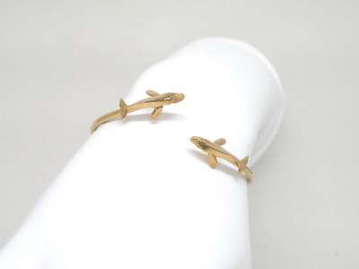 Authentic Kabana 14k Yellow Gold, Double Humpback Whales Bypass bracelet  NEW