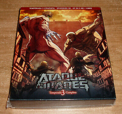 Attack To the Titans 3 First Season Complete 38-59 New 3 Blu-Ray + Book R2