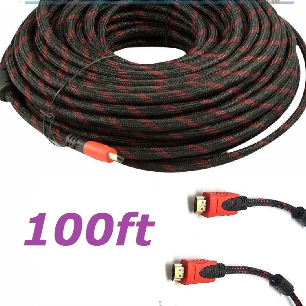 CableVantage PREMIUM HDMI CABLE 100feet 100FT For 3D DVD PS4 Xbox One HDTV Red