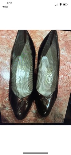 Women's Copper And Brown Closed Toe SALVATORE FERRAGAMO LOW HEEL PUMPS SIZE 9.5 - Picture 2 of 10