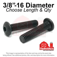 3/8"-16 Alloy Button Socket Head Cap Screws Bolts Black Oxide (Pick Size & Qty)