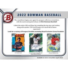 2022 Bowman Baseball Complete Base, Rookie & Prospect Paper Set 250 Total Cards