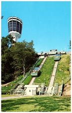 Horseshoe Falls Incline Railway Twin Cars Niagara Falls Ontario Canada Postcard 