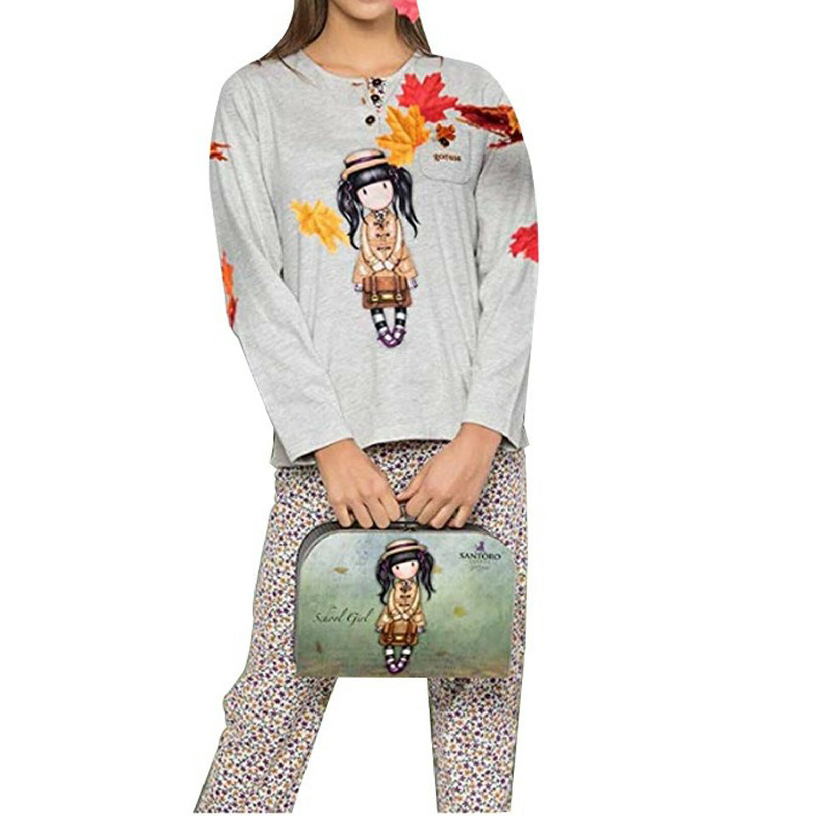Pijama Santoro Gorjuss SCHOOL GIRL Mujer Dos Piezas Calido Algodón