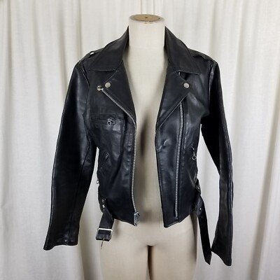 Sears The Leather Shop Motorcycle Biker Bomber Jacket Womens XS 8