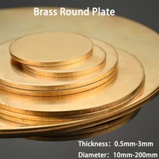 Brass Plate Round Circle Brass  H62  Disc Thickness 0.5-3mm Diameter 10-200mm