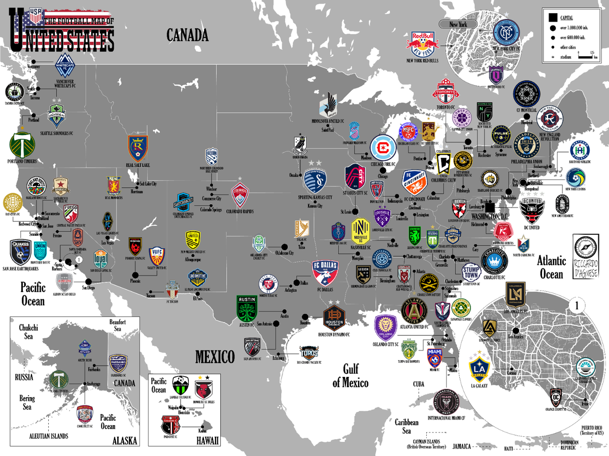 Sports Map Of All Nfl Stadiums Football League All Nfl Teams On A