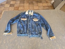 Guess Jeans Denim Jacket 10864 Made In The USA Painted Lucky OOAK XL 80's