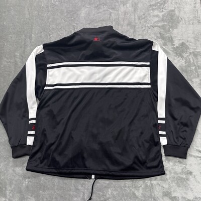 Vintage Starter Full Zip Warm Up Jacket Size L Black White , New