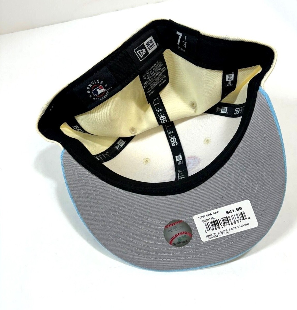 Casquette New Era Chicago White Sox Taille 7 5/8 - Crème Et Bleu, Neuve, MLB Officielle