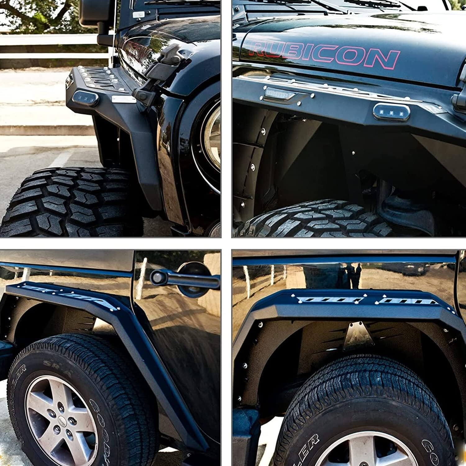 2007-2018 Front+Rear Fender Flares For Jeep Wrangler JK Unlimited 4WD 2WD Steel