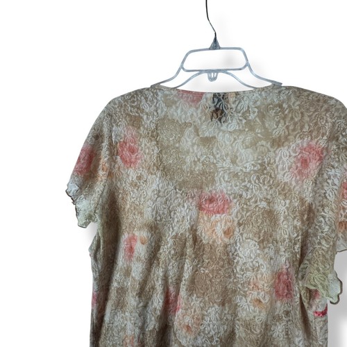 Vintage Y2K 2000s Babydoll Top Womens Size 3X Lace Coquette Romantic Feminine - Picture 9 of 11