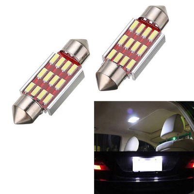 2x 36mm Number License Plate SMD LED Xenon White 6000K Festoon Light Bulbs C5W
