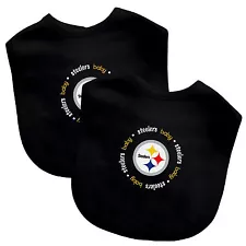 NFL Football Pittsburgh Steelers Baby Infant 2 Pack Bib Team Logo Baby Fanatic 