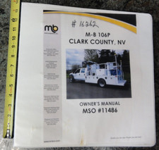 M-B 106p Companies paint Striper Truck Manual Include Break down St Schematics