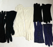 4 Pair Vintage Ladies Gloves Ivory Black Navy Fownes Bel Air Faris Freres