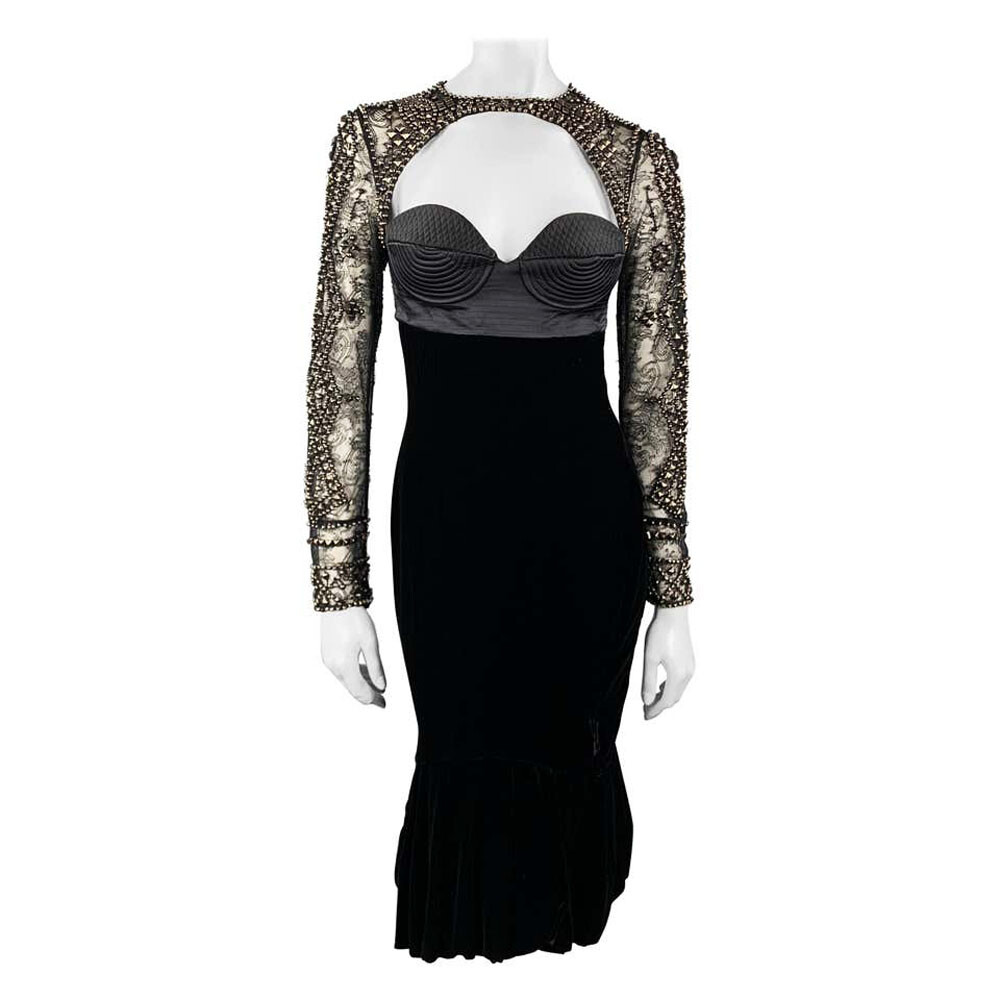 New Roberto Cavalli FW 2005 Black Bustier Velvet Lace Studded Dress It 44 - US 8 | eBay New Roberto Cavalli FW 2005 Black Bustier Velvet Lace Studded Dress It 44 - US 8 | eBay