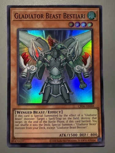 YUGIOH GLADIATOR BEAST BESTIARI ASIA ENGLISH EDITION CR06-AE048 SUPER RARE