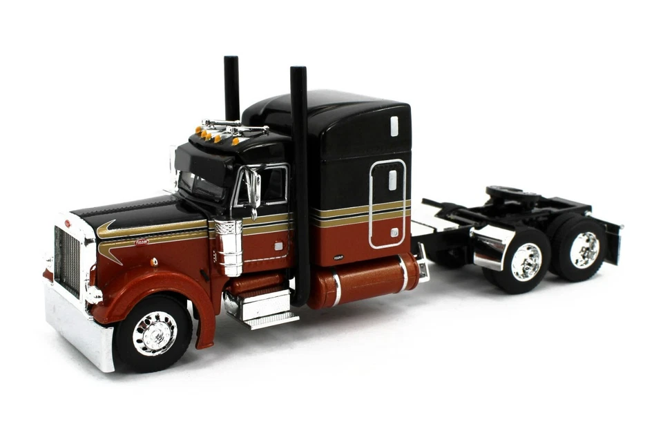 2023 DCP 1:64 *NEGRO Y NARANJA* Peterbilt 379 63" techo medio con petrolero polar cromado Foto 4 de 4