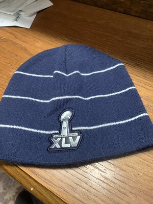 Super Bowl XLV Winter Knit Cap Navy Blue NFL Team Apparel | eBay