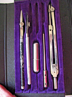 Vtg The A Lietz Co Engineering Drafting Tools in Lined Blk Case Germany Banner