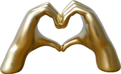 Kleine herzförmige Liebeshände | Gold | Elegante Harz Wohndeko Ornament