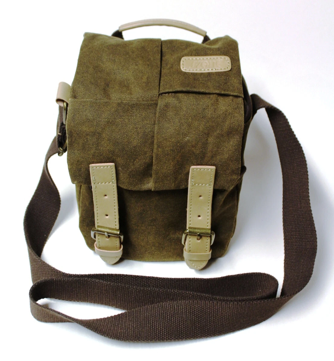 S ZONE Brown Canvas Padded DSLR Camera Messenger Shoulder Bag eBay