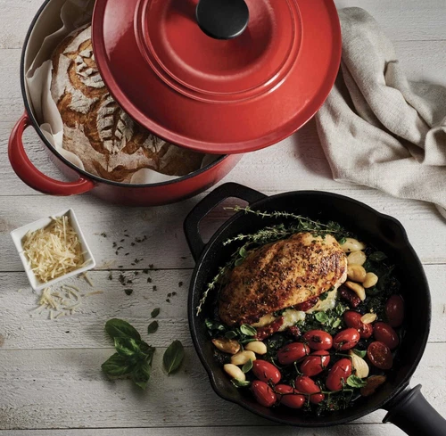 Tramontina, 3-Pc Cast Iron Cookware Set | Dutch Oven + Skillet (Choose Color) 