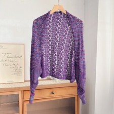 Damen Hohl Gestrickter Bolero Schulterjacke Offen Schal Gekürzt Top Umhang Jacke