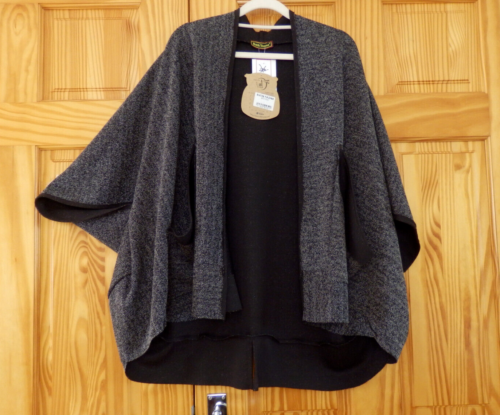 BUTNIK YAZMA - New - free size lagenlook grey & black soft open front top/jacket - Picture 1 of 18