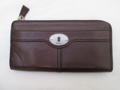 Portefeuille/porte-monnaie FOSSIL En Cuir Vintage - Marron - Occasion Très Bon état
