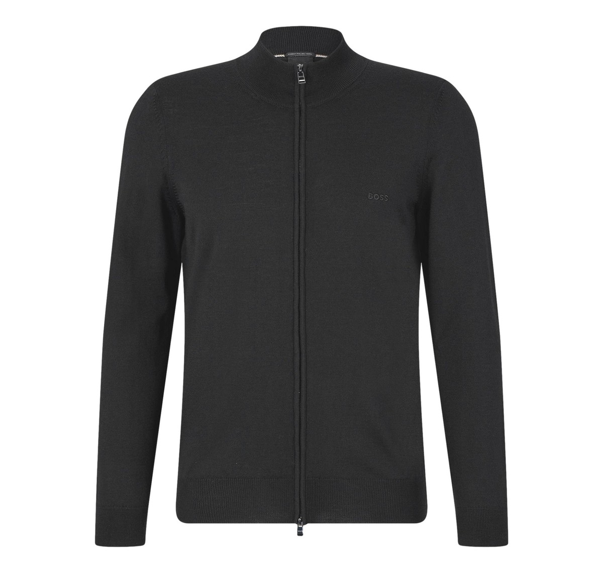 Boss Cardigan IN Wool with Zip And Logo Regular Fit Balonso 50476347 Black  | eBay