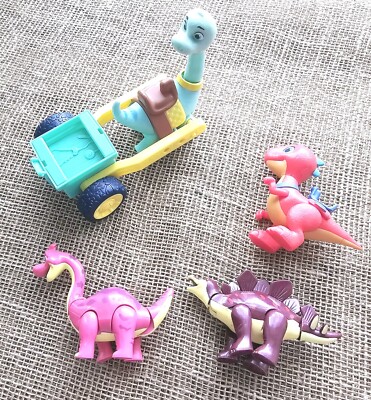 Lot Of 4 Downtown Disney T Rex Cafe & Dino Ranch Toy Figures